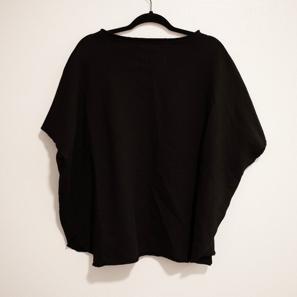 Frank & Eileen Tee Lab Capelet Black 100% Cotton Fleece Oversized OS - Picture 3 of 4